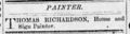 Advertisement for Thomas John Edwards' painting services