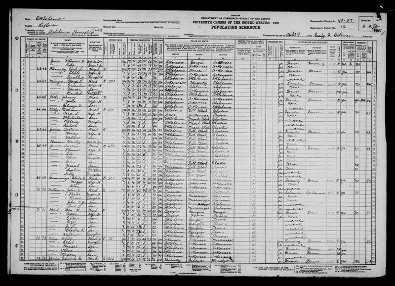 File:1930 U.S. Census - 0037, Talihina, Le Flore, Oklahoma, Page 7 of 13.jpg