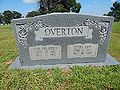 Headstone of Ethel Elzada Cox and Tom Prentice Overton