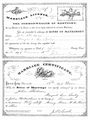 Marriage License and Certificate
