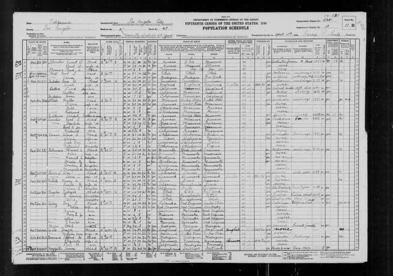 File:1930 U.S. Census - ED 538, Los Angeles (Districts 0501,0750), Los Angeles, California, Page 23 of 39.jpg