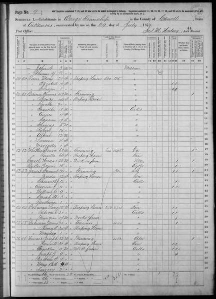 File:1870 U.S. Census - Osage, Carroll County, Arkansas, page 9 of 22.jpg