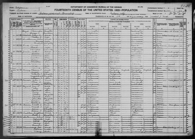 File:1920 U.S. Census - Tulare Ward 7, Tulare, California, Page 7 of 8.jpg