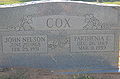 Headstone of John Nelson Cox and Parthenia Elizabeth Janes
