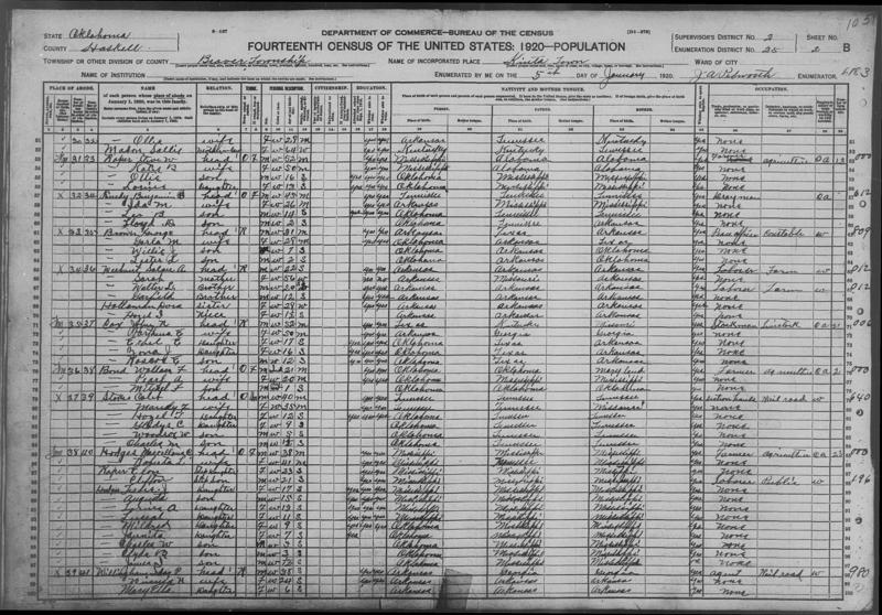 File:1920 U.S. Census - Beaver, Haskell, Oklahoma, Page 4 of 48.jpg
