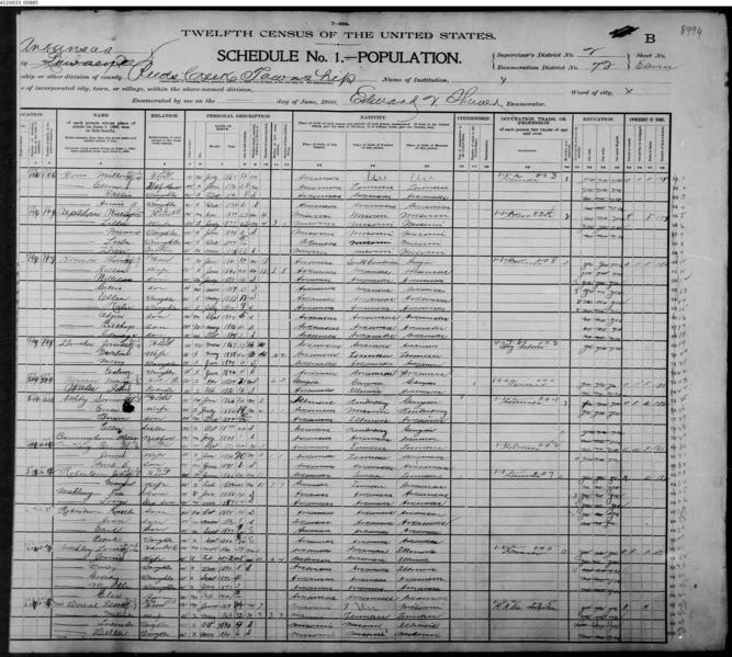 File:1900 U.S. Census - Morgan and Reeds Creek Townships, Lawrence County, Arkansas, page 22 of 43.jpg