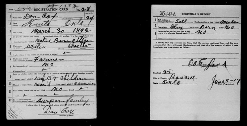 File:United States, World War I Draft Registration Cards, 1917-1918, Oklahoma, Haskell County; A-V, page 902 of 3942.jpg