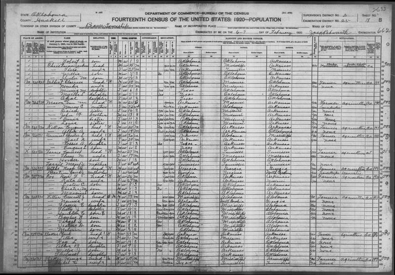 File:1920 U.S. Census - , Haskell, Oklahoma, Page 284 of 1150.jpg
