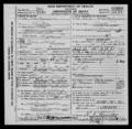 Death record of Olive Shoup