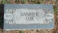 Headstone of Daniel Franklin Cox.