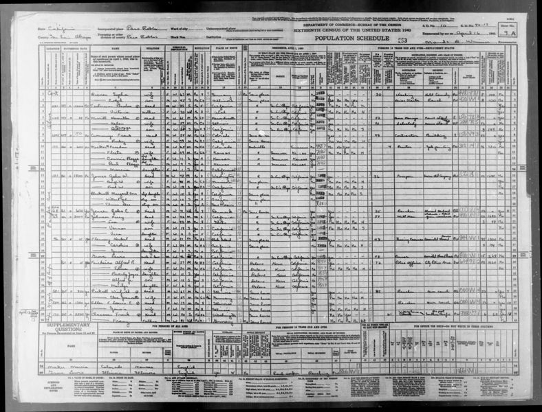 File:1940 U.S. Census - 40-17, Paso Robles, Paso Robles Judicial Township, San Luis Obispo, California, Page 18 of 33.jpg