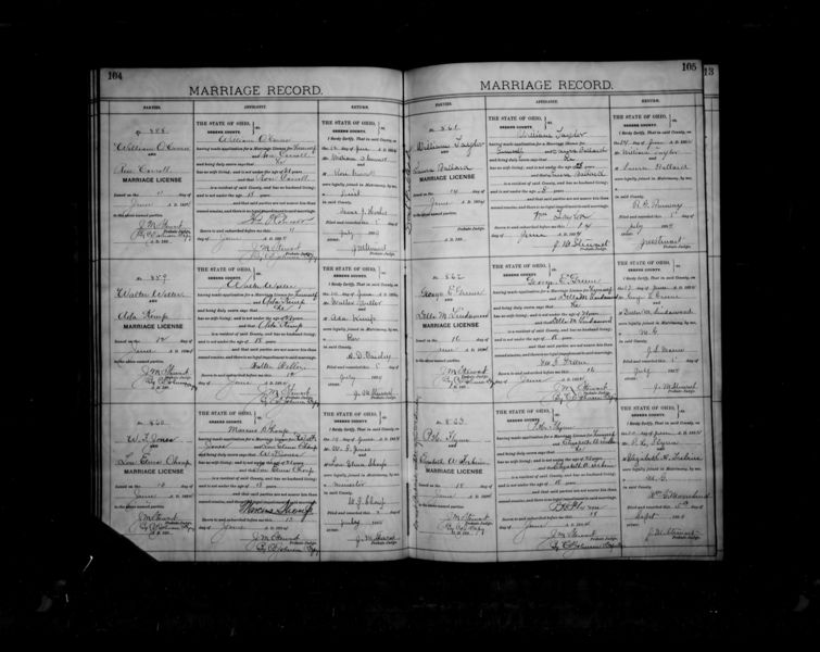File:Ohio, County Marriages, 1789-2013, Greene, Marriage records 1893-1897 vol 10, page 87 of 310.jpg