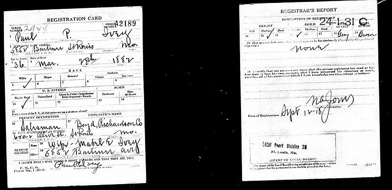 File:Paul P Ivey, World War I draft registration.jpg