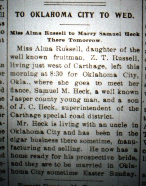 File:Samuel Heck and Alma Russel wedding news.jpg