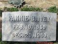 Headstone of Fannie L. Ivey.