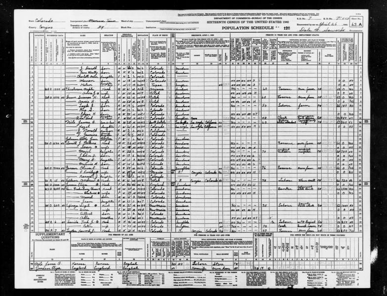 File:1940 U.S. Census - Manassa, Election Precinct 10, Conejos, Colorado, Page 25 of 29.jpg