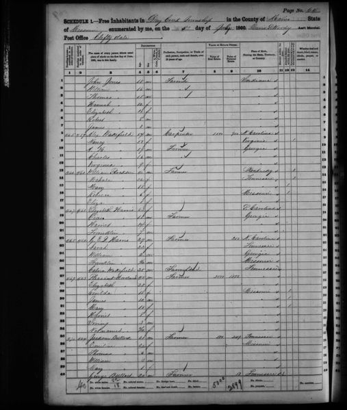 File:1860 U.S. Census - Dry Creek Township, Maries, Missouri, page 9 of 10.jpg