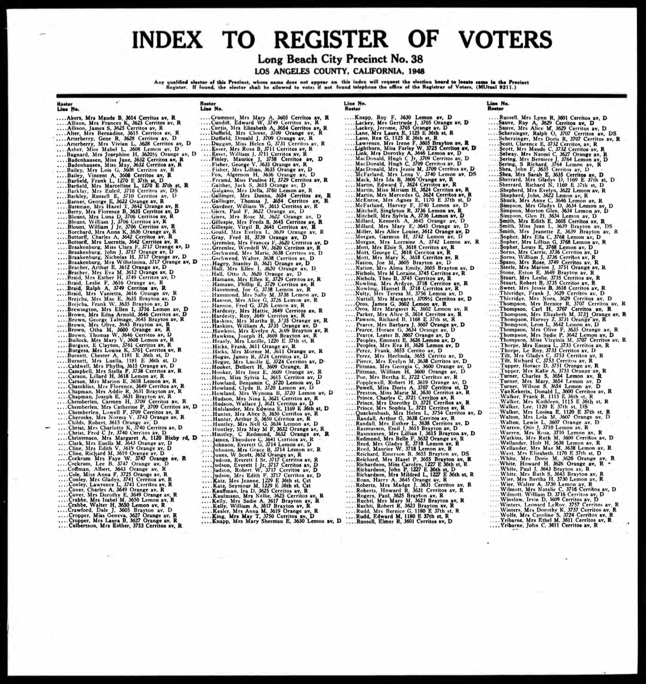 File:Index to Register of Voters, Long Beach City Precinct No. 38, Los Angeles County, California, 1948.jpg