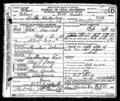 Texas Deaths, 1890-1976, 004169079, page 1914 of 3390 Death record of Hulie Clinton Ivey.