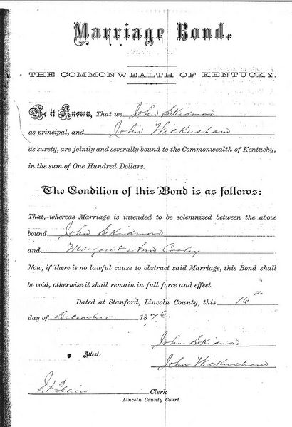 File:John H. Skidmore and Margaret Ann Cooley Marriage Bond.jpg