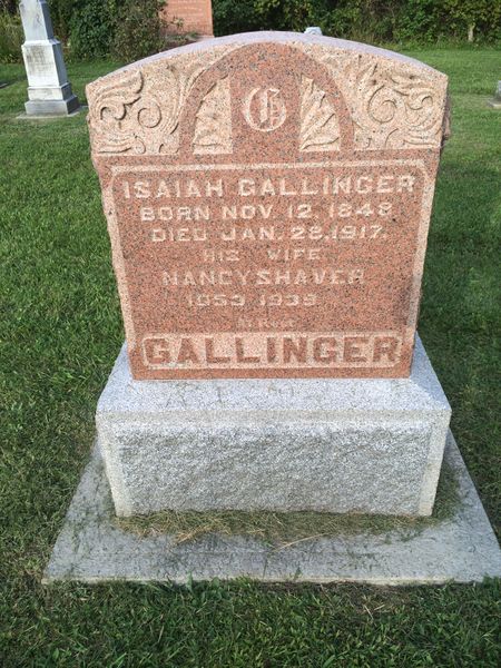 File:Isaiah Gallinger and Nancy Shaver headstone.jpg