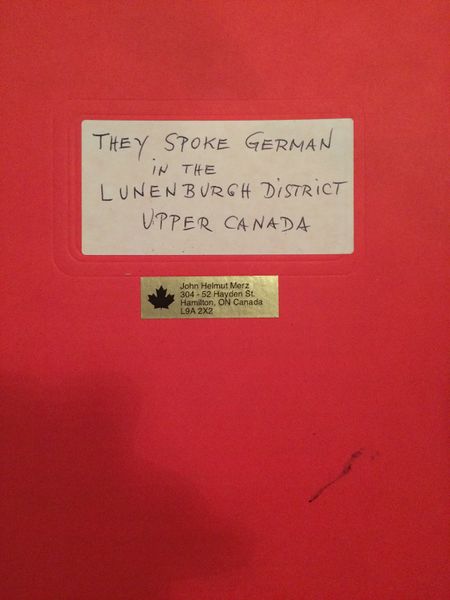 File:They Spoke German in the Lunenburgh District Upper Canada, cover.jpg