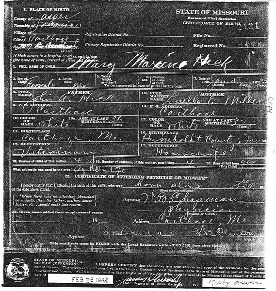 File:Mary Maxine Heck Birth Certificate.jpg