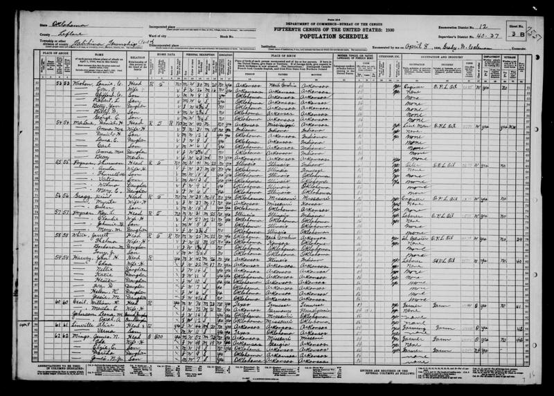 File:1930 U.S. Census - 0037, Talihina, Le Flore, Oklahoma, Page 6 of 13.jpg
