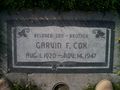 Headstone of Garvin Franklin Cox.
