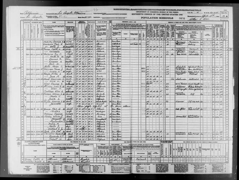 File:1940 U.S. Census - 60-428, Councilmanic District 6, Los Angeles, California, Page 27 of 48.jpg