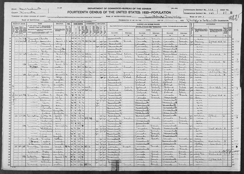 File:1920 U.S. Census - 0145, Southbridge, Worcester, Massachusetts, United States, Page 20 of 32.jpg