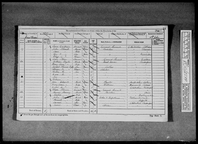 File:1871 England and Wales Census, Newnham, Westbury On Severn, East Dean, Gloucestershire, Page 484 of 579.jpg