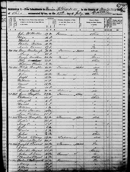 File:1850 U.S. Census - Harrison, Montgomery County, Ohio, page 33 of 50.jpg