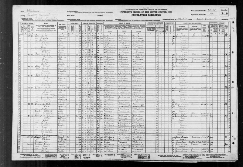 File:1930 U.S. Census - ED 17, Taloka, Haskell, Oklahoma, Page 4 of 22.jpg