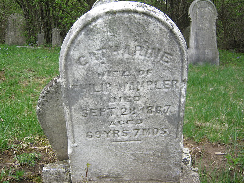 File:Headstone of Catharine, wife of Philip Wampler.jpg