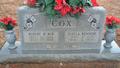 Headstone of Robert Davis Cox and Zuella Kennedy.